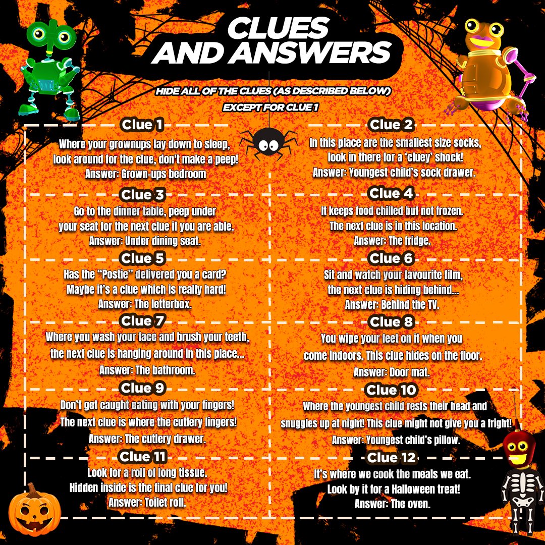 🧙‍♀️ Print and cut out these clues for your children to find the #Halloween treats at the end of the trail 🧙‍♀️
#HalloweenFun #HalloweenGame #HalloweenHunt #HalloweenForKids #children #parents