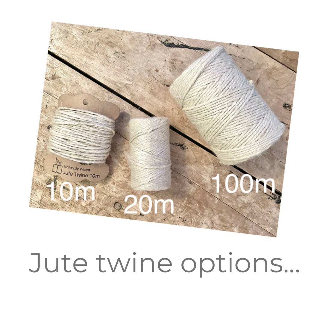 NWrapt's tweet photo. How about using jute twine for securing your gifts? 

It’s super sustainable and comes in loads of colours.🌈

Ivory here ...in case you fancy a sustainable version of cotton string....🌿

#jute #twine #plasticfreewrapping #giftideas #UKGiftAM #UKGiftHour https://t.co/gWtVmt1oAo