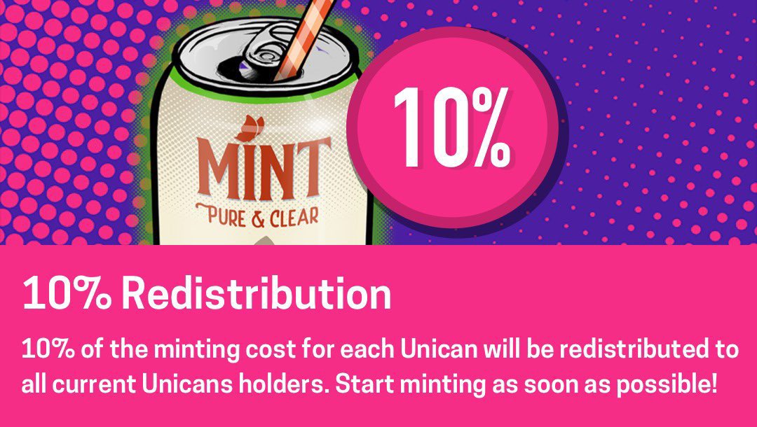 UnicansNFT's tweet photo. We have 10% Redistribution !💥

10% of the minting cost for each Unican will be redistributed to all current Unicans holders 

#Avalanche #NFTCommunity #Unican https://t.co/0fGTeNDx8Y