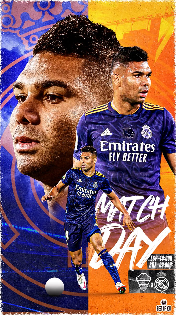 Casemiro's tweet photo. #HALAMADRID

@elchecf 🆚 @realmadrid 
🏆 @LaLigaBRA 
🏟 Martínez Valero
🇧🇷 9:00 h
🇪🇸 14:00 h

#RealMadrid #ElcheRealMadrid https://t.co/WTjvUxwEa6