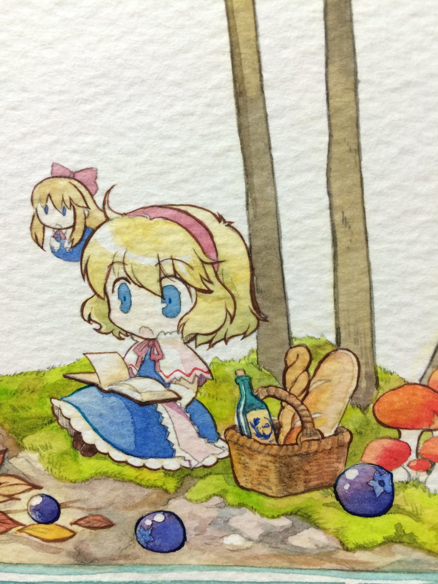 アリス・マーガトロイド ,霧雨魔理沙 「なんかさっきの絵が見てもらえてるみたいなのでこの季節っぽい絵を貼っておきます。主」|粗茶のイラスト