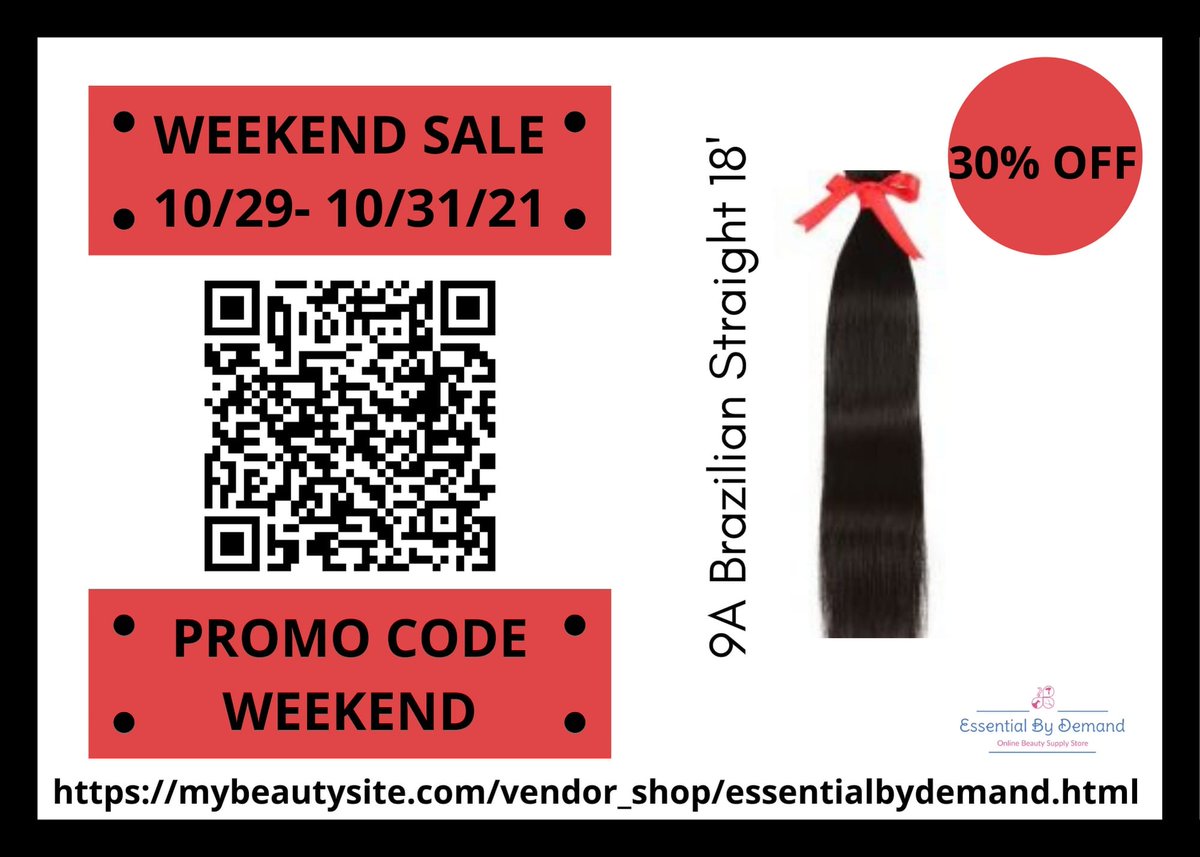 NikkiBr25367611's tweet photo. 9A Brazilian Straight 18' - 30% OFF with Promo Code WEEKEND (offer subject to change) 

👉Applies to 18in Only👈

https://t.co/pVxx6Zsx8k

#hairextensions  #selfcare #diywig #buy #Brazilianhair #touchdown  #weekend #Itlooksgoodonyou  #Brazilianhairextensions  #BlackOwnedBusiness https://t.co/FO5rCM45Vm
