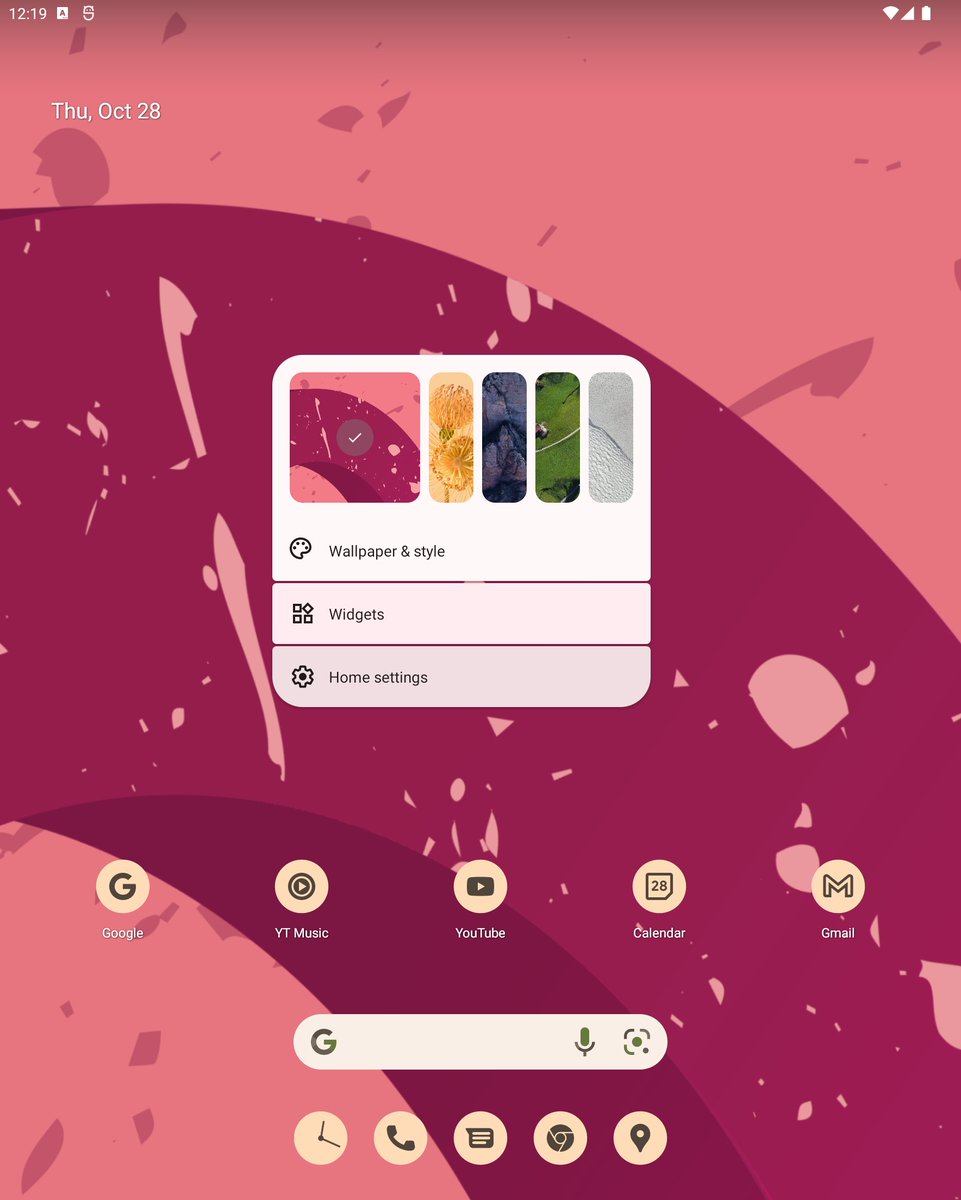 techdroider's tweet image. Google Android 12L - New Quick Wallpaper Picker.