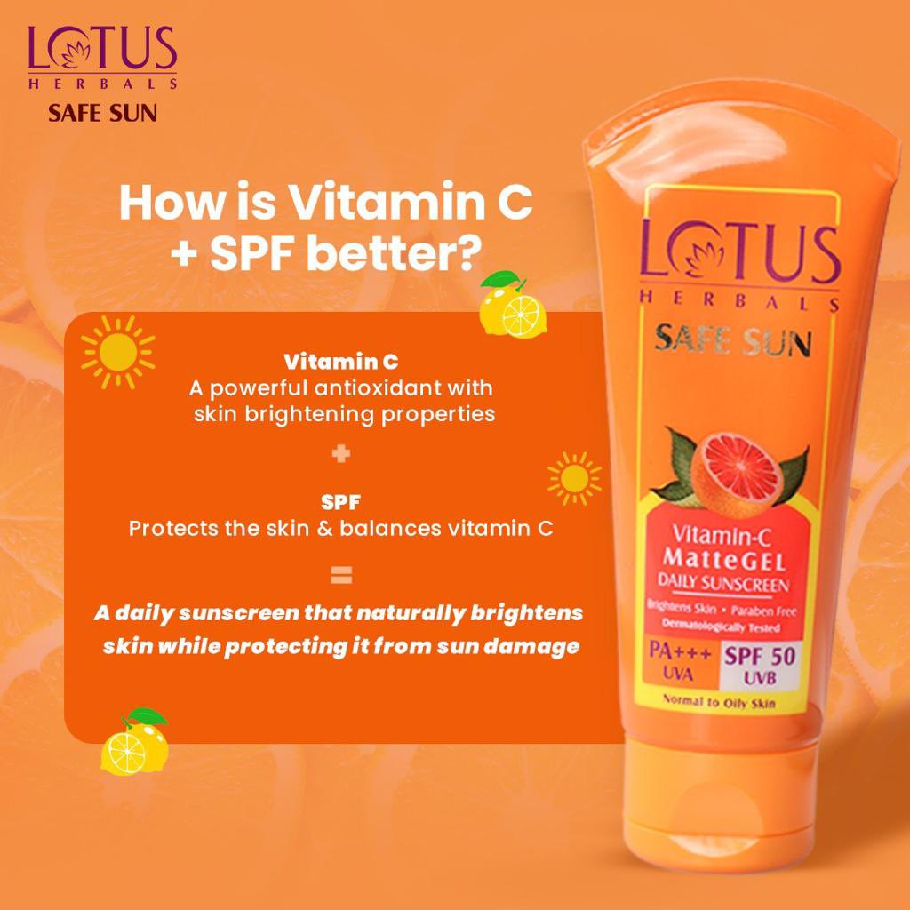 Lotus Herbals on X: "Did you know that Vitamin C when combined with SPF  amplifies protection to save the skin from harmful effects of sun? 🌤 It  helps reduce tan lines, evens