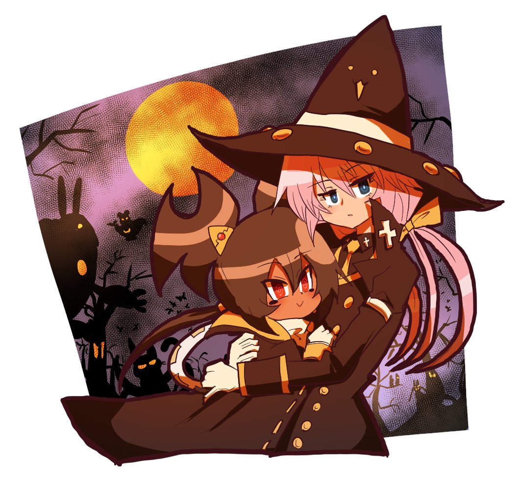 「#イラスト ハッピーハロウィン!🦊🐇🎃 」|黒白 絶兎のイラスト