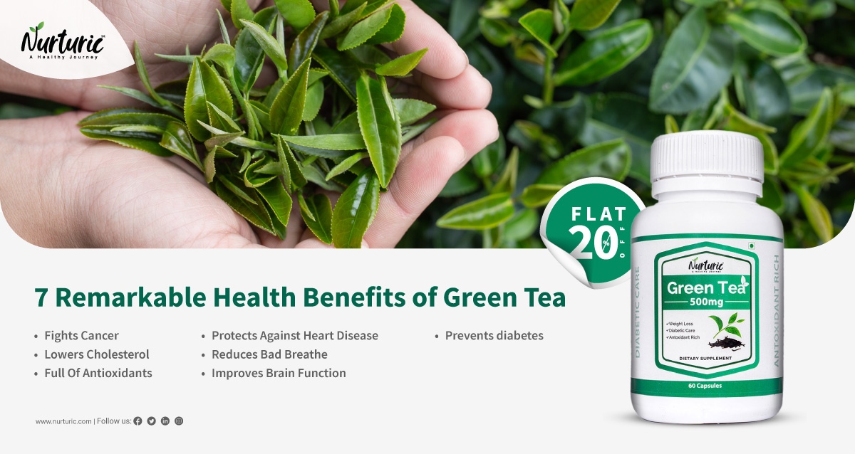 Green tea is an excellent addition to anyone who seeks a boost in energy.  It is a powerful dietary supplement loaded with antioxidants and nutrients that offer a host of benefits for overall health. 
#greentea #metabolism #heartdiseases #removestoxins #nurturic