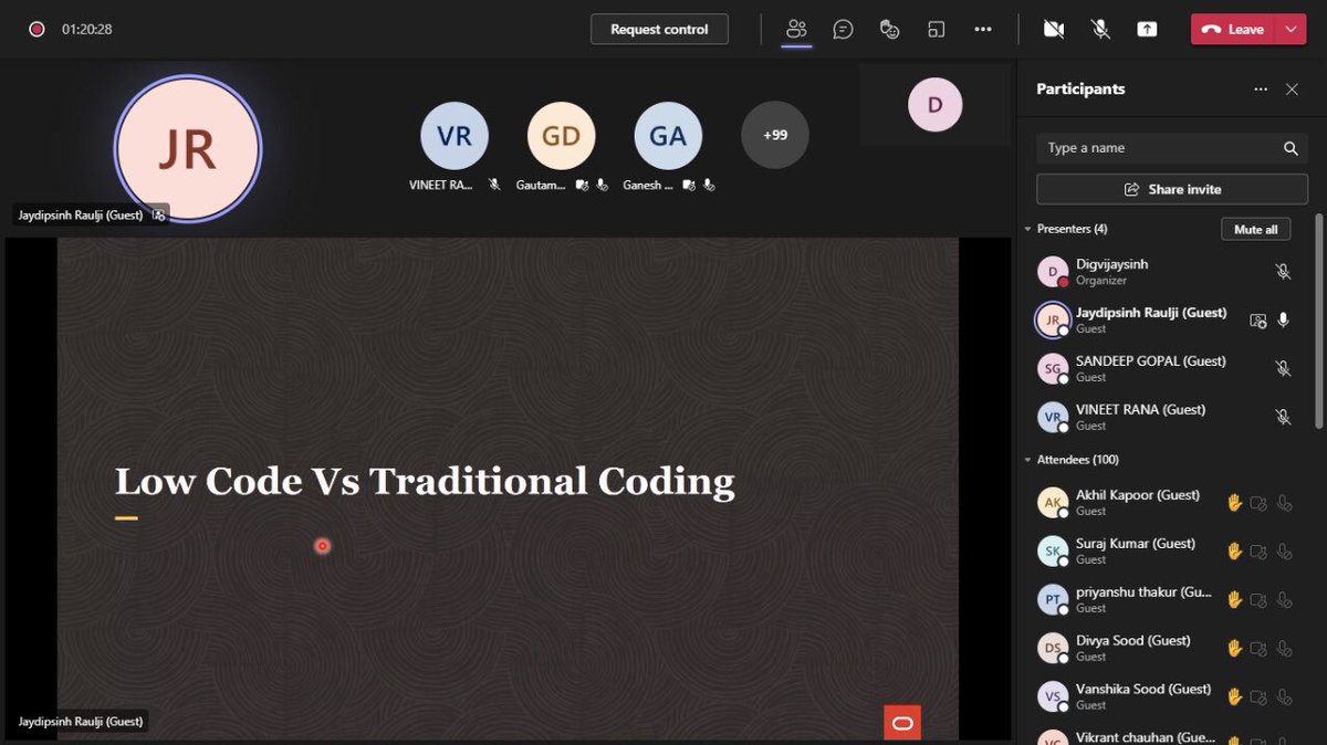 digvijay_in's tweet image. @jpraulji presenting on #lowcode vs #traditionalcode at GGDSD College event by @apexconsultant & @inoaug.
@oracleugs @OracleAPEX @Oracle_India #orclapex @chaitanya_in