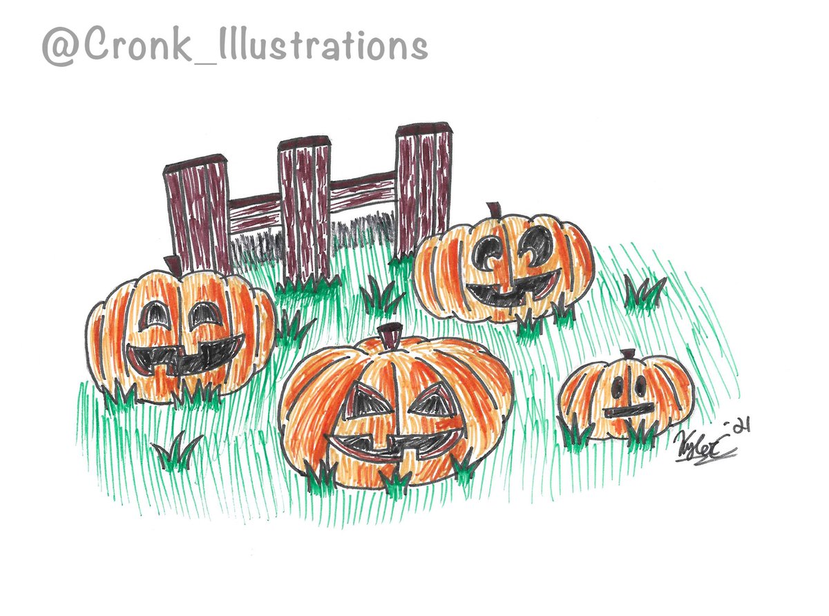 Cronkillustrat1's tweet photo. Inktober Day 29: Patch
A pumpkin patch! 🎃
•
•
#inktober #inktober2021 #ink #art #draw✍🏻 #drawing #illustration #cronkillustrations #patch #pumpkin #punpkinpatch #jackolantern #halloween #festive #fall🍁 https://t.co/52SzxPDHjc