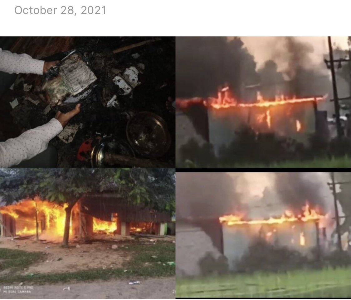 cjwerleman's tweet photo. Oh, you checked with a friend? 

Here’s photos of 4 of 16 mosques set on fire in Tripura on October 28.

https://t.co/O8CZRavuLY https://t.co/0zgjWuAgi4