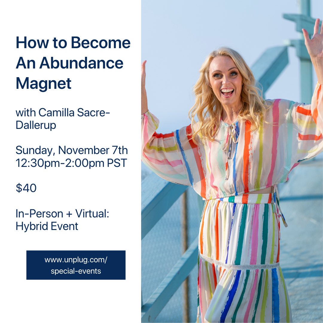 ✨Want to learn the tools to manifest with more ease? 😍

Struggling to switch your mindset from lack to abundance? 🤯 But really want to? 
Or wondering what is blocking you from manifesting? 
This workshop is for you!!!
✨
🙋‍♀️7th Nov 12.30pm PT in person @unplugmeditation