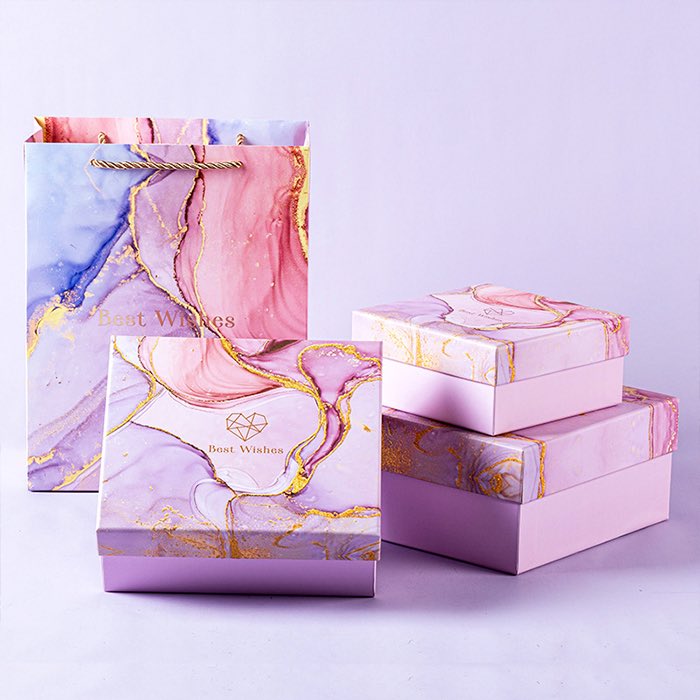 Gold foil paper box with bag#sunny@pinglory.com        alibaba.com/product-detail…