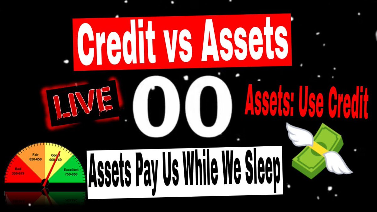 Credit vs Assets. Assets pay us while we sleep. Use credit to buy assets. Fins out plenty of ways to get assets: youtu.be/YNUsEHai8Hk

@strugglingnow 
#stopstrugglingnow #creditvsassets #assetspayus #assetbuilding #buildnewcredit #nocreditcheckcreditcard #noqualifyrealestate