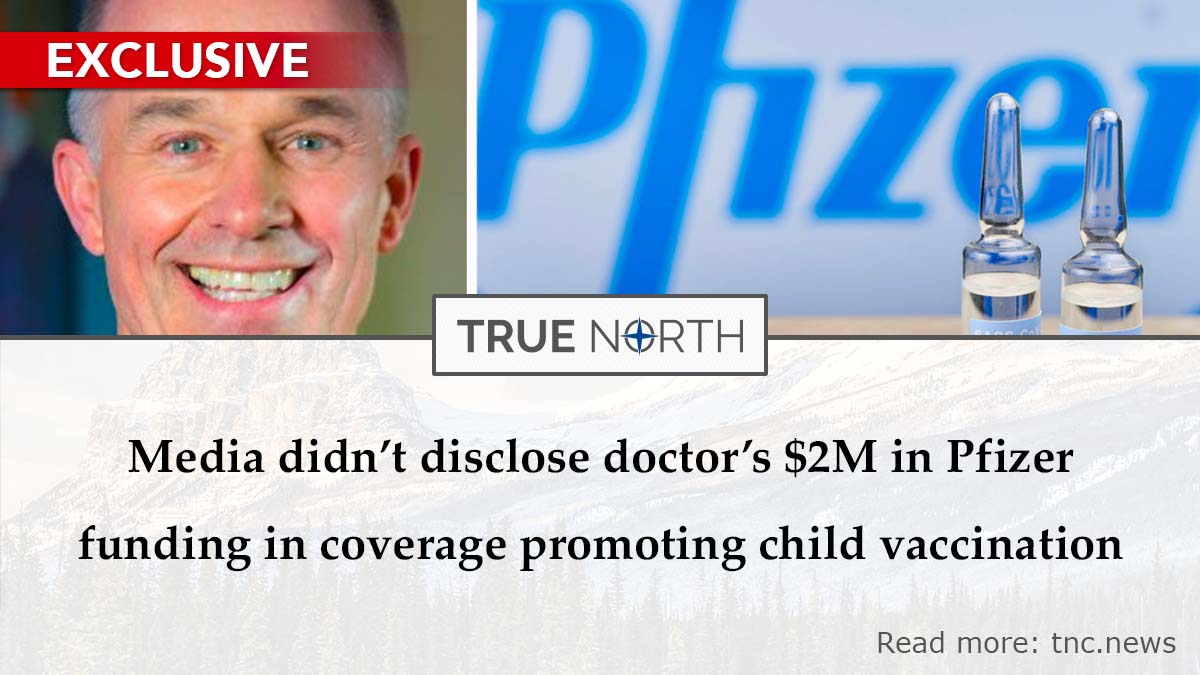 junonewscom's tweet photo. Several legacy media companies failed to reveal nearly $2 million worth of Pfizer Pharmaceuticals funding that a leading pediatrics professor from Alberta has received while pushing for vaccination of 5-11-year-olds. 

Read more: https://t.co/0eih24f6Ne #cdnpoli https://t.co/AZ5MxvZ1gf