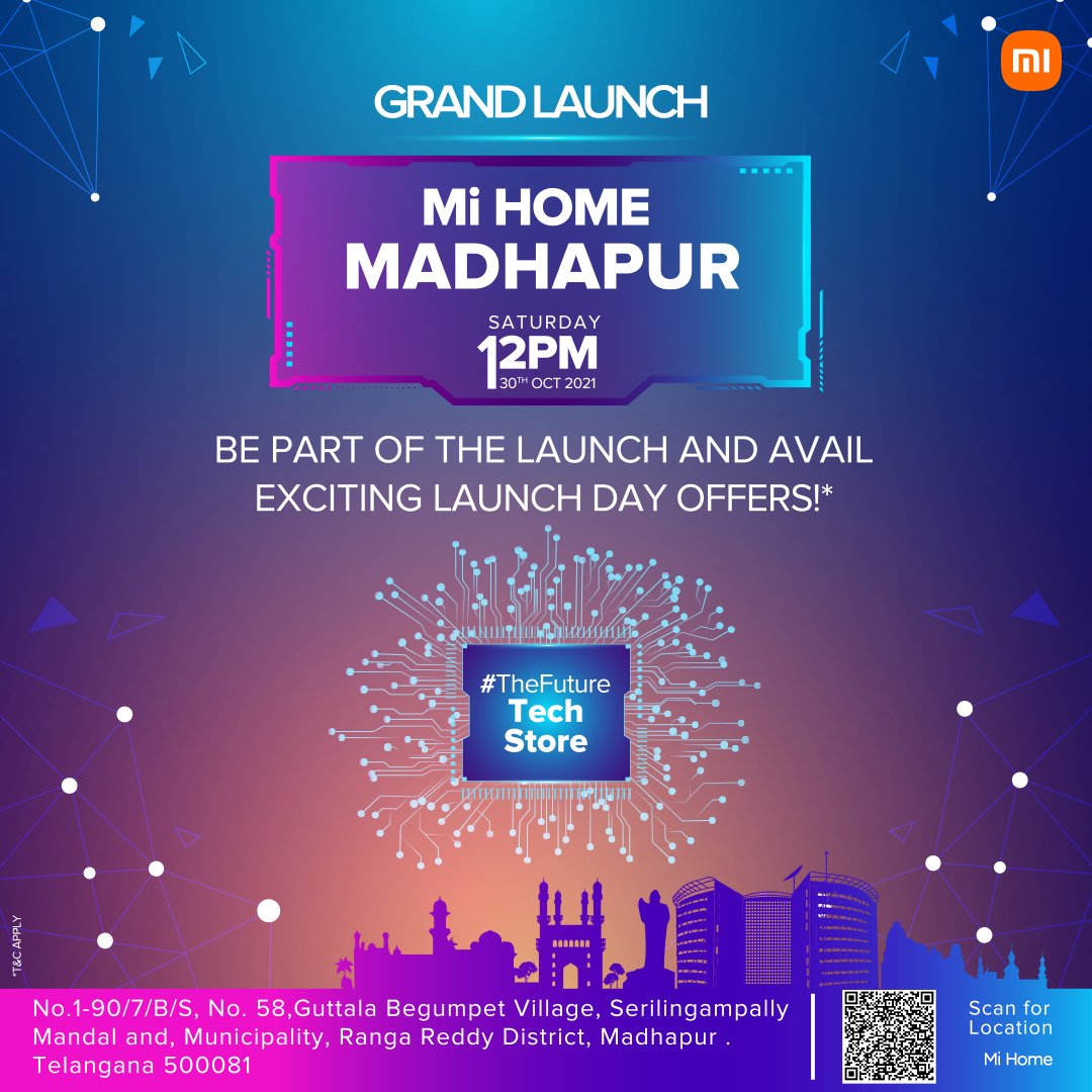 hawkeye's tweet photo. Super excited to be at the launch of our newest #MiHome at Madhapur, Hyderabad
#TheFutureTechStore #Retail https://t.co/c08RqZ1Tkz