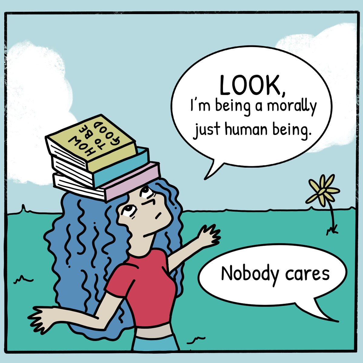 EliannaMayer's tweet photo. Existential El is back with more moral dilemmas
#existentialcomics #comicstrip #art #Procreate #ArtistOnTwitter https://t.co/bvfPpB7ErX