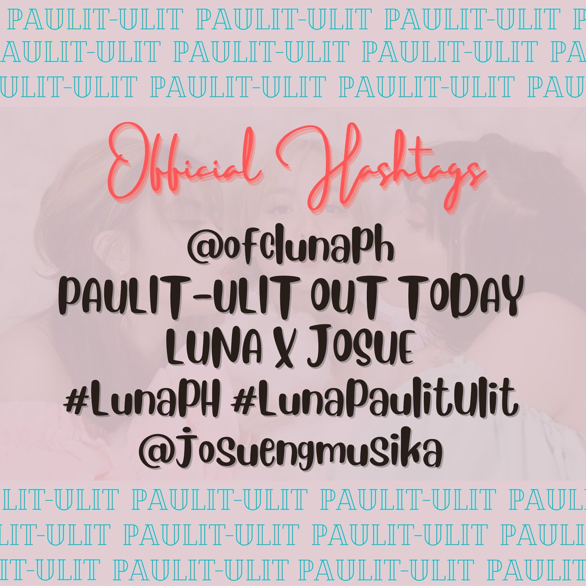 4 hours remaining ‘til we hear Paulit-Ulit! Share with us your thoughts right now about the song based on the teasers LUNA gave! 🤩

Don't forget the tags!

<a href="/ofclunaph/">LUNA</a>
PAULIT-ULIT OUT TODAY
LUNA X JOSUE
#LunaPH #LunaPaulitUlit
<a href="/josuengmusika/">josue</a>
