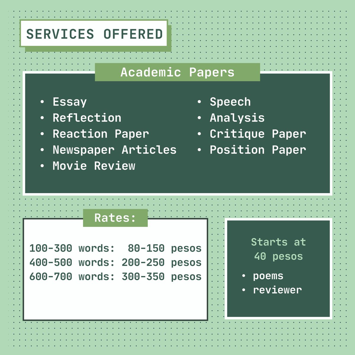 LMDYourHomework's tweet photo. 𝗜 𝗮𝗰𝗰𝗲𝗽𝘁 𝗮𝗰𝗮𝗱𝗲𝗺𝗶𝗰 𝗰𝗼𝗺𝗺𝗶𝘀𝘀𝗶𝗼𝗻𝘀!
DM me for inquiries, feel free to ask questions. 
𝑳𝒆𝒕 𝒎𝒆 𝒅𝒐 𝒚𝒐𝒖𝒓 𝒉𝒐𝒎𝒆𝒘𝒐𝒓𝒌. https://t.co/cOLKMBSmP1