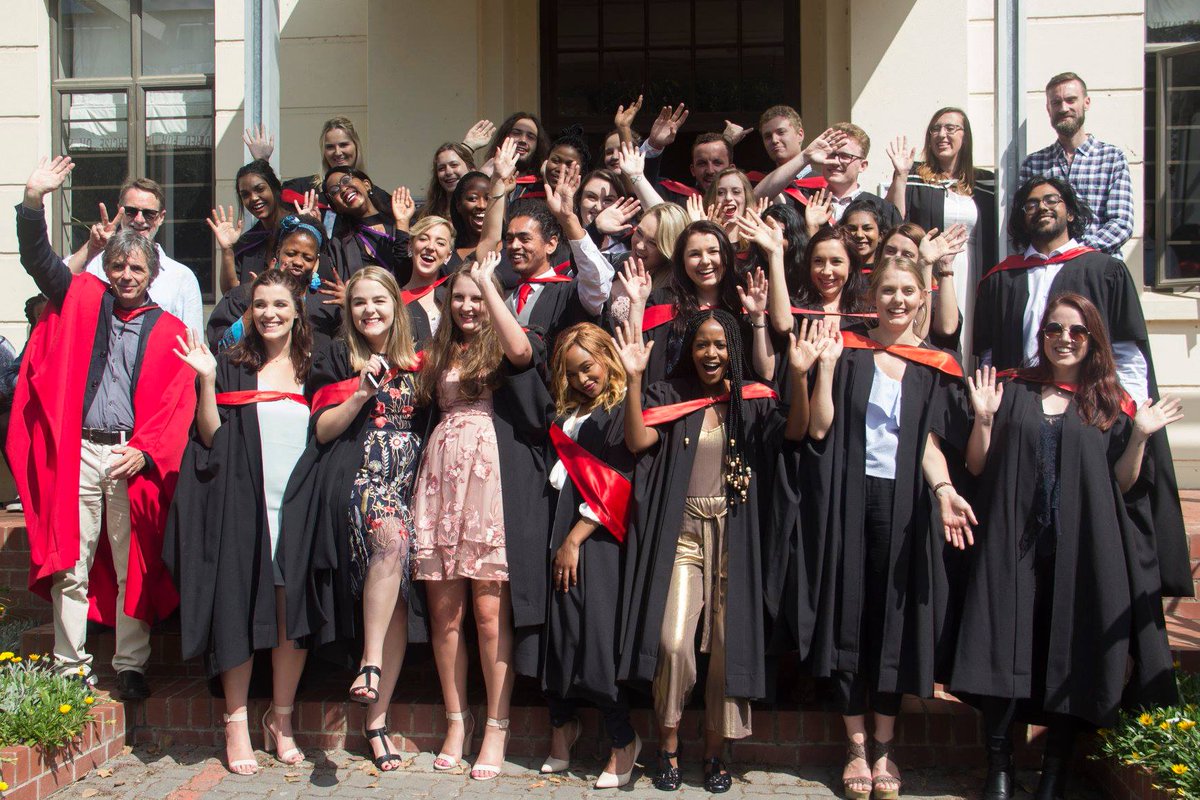 Rhodes_JMS's tweet photo. #Congratulations to all our postgraduate students who graduated this past week. We are so proud of your achievement and hard work. You are our inspiration to continue in the work we do. #HalalaJMS #JMSgraduands #ruJMS #WhereLeadersLearn [pic is from 2019] https://t.co/xzAfdfhWmL