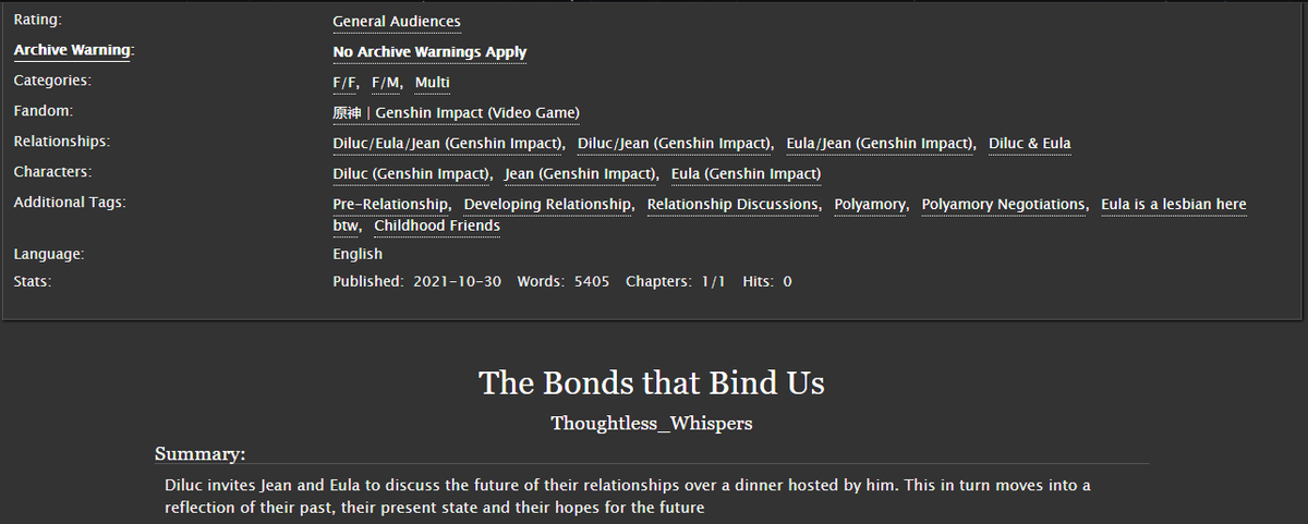 PinkRuby69's tweet photo. Here is the fic I wrote for the GI Rarepair Bang hosted by @const_bang ! Please check them out and support the other lovely rarepairs. The pairing I wrote for was Diluc/Jean/Eula and I hope you enjoy it!
Link : https://t.co/IfOR9oBe4E
#GenshinImpact #Diluc #jeangunnhildr #Eula https://t.co/f7fVYsxQcr