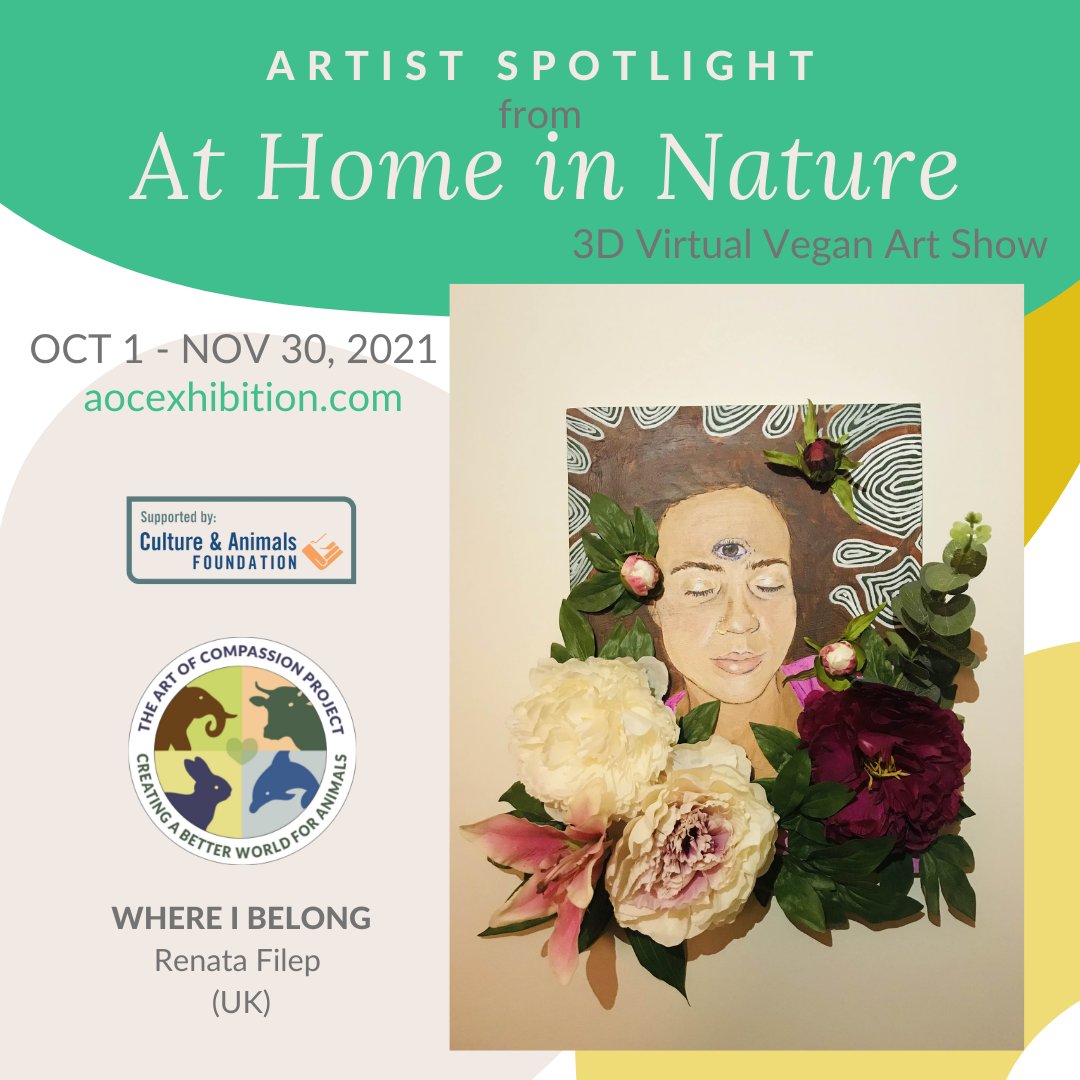 Renata Filep is one of 15 artists in our current 3D vegan art show. To view her painting and read about her process and intention, go to buff.ly/3hyG05y. #aocexhibition #thegoodelifeuk #artofcompassion #veganart #veganexhibition #animaladvocacyart #renatafilep