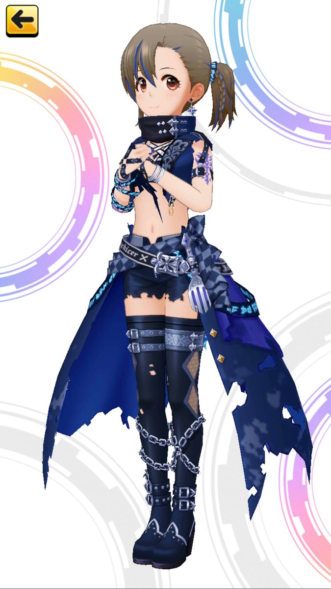 @imascg_stage ゆっこのフェス限衣装、巻いてる鎖とかベルトとか全体的な色味とか、なんとなく武藤遊戯っぽさを感じる。
良い厨ニっぷりだ☺️
#デレステ #遊戯王 #堀裕子 