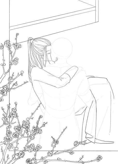 これからメイン描くのに花だけで気が狂うかと思った… 