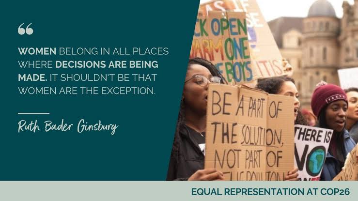 Women are disproportionately affected by the impacts of climate change. Without representation at a leadership level, how can we expect their interests to be fairly represented?