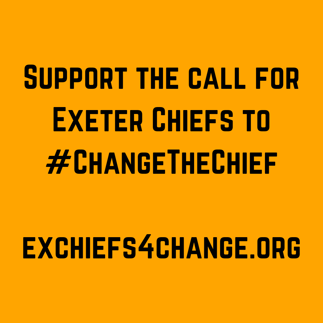 ExChiefs4Change's tweet photo. Visit the Exeter Chiefs For Change website!
❓ FAQs answered
🗣 Indigenous voices amplified 
🗞 Media coverage of the issue
🎬 How you can take action 
Support the call for @ExeterChiefs to end its misuse of Indigenous peoples' imagery 👇
https://t.co/xvvhoNqrAv 
#ChangeTheChief https://t.co/XFmckpFLr1