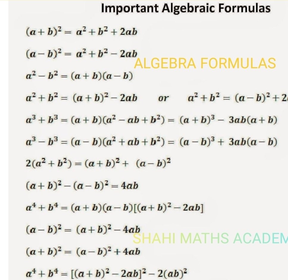 mathsclasses9's tweet image. Algebra formulas
youtu.be/sk2eH1y2u1Y
