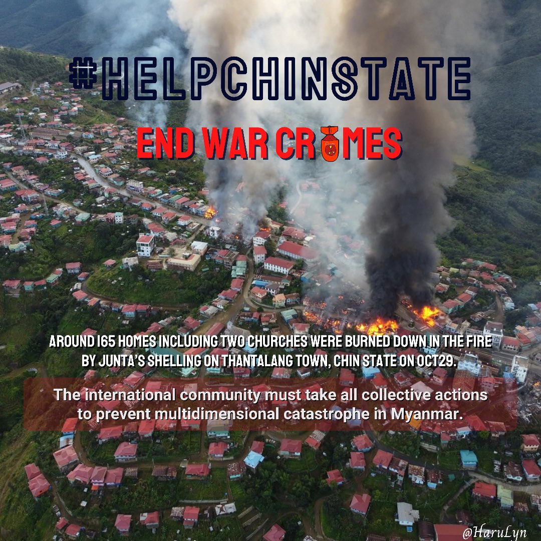1/ Impunity for past atrocities has enabled Junta to commit widespread/systematic human rights violations/abuses against civilians. Serious int’l crimes will become bloodier as Junta’s determined to solidify unlawful grip on power by force.
#WhatsHappeningInMyanmar
#HelpChinState