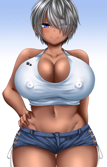 私服姿の黒ギャル奈緒ちゃん 