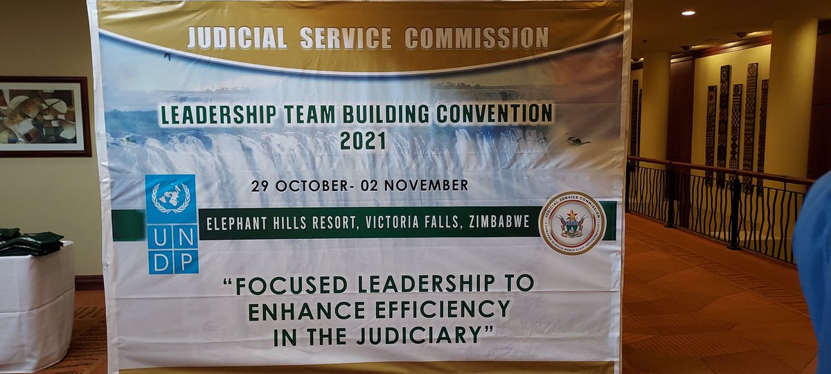 JSCZim's tweet photo. The @JSCZim is in Vic Falls for a 3 day leadership Indaba aimed at setting practical goals and action plans for commitment, enhanced productivity and performance.@InfoMinZW @nickmangwana @MoJLPA @lawsocietyofzim #leadership #efficiency #teambuilding https://t.co/5rXXPHOdfN