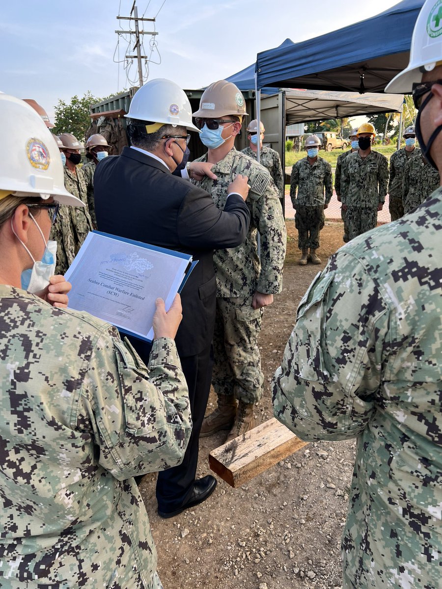 SecNavPhelan's tweet photo. So incredibly proud of the #Sailors assigned to #NMCB5 who are working at the same historic site in Manus Island, #PNG where #Seabees accomplished unparalleled feats during #WWII. The #Seabees continue to pave the way to #PeaceAndStability in the Pacific! #FreeAndOpenIndoPacific https://t.co/ryA6EacXhl