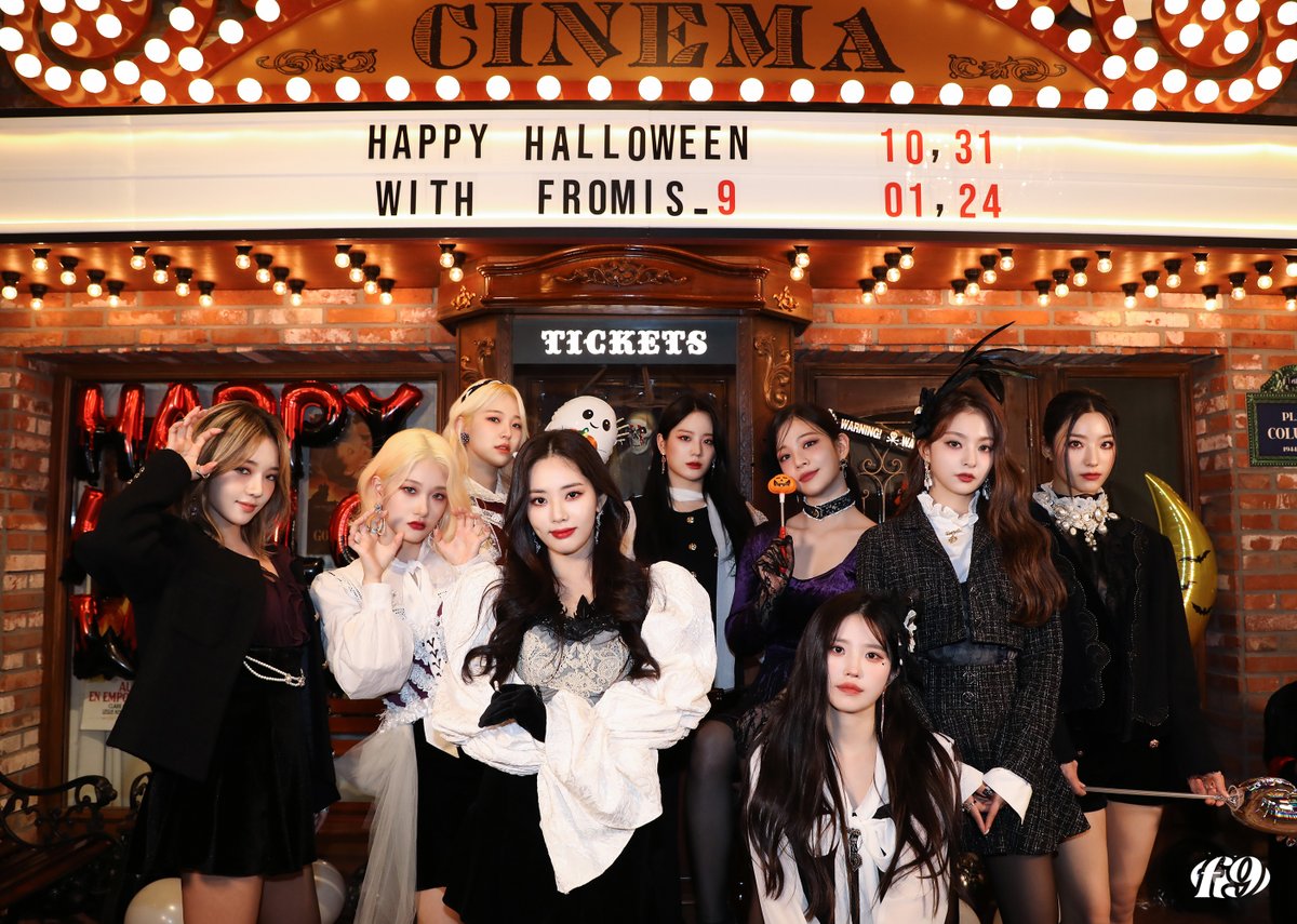 Image for [💌fromis_9] Come visit us on the night of October 31🖤 These pretty vampires🧛🏻 I'll give it to you anytime🍷 Fromis Nine HALLOWEEN https://t.co/ATjcYcV7Ye