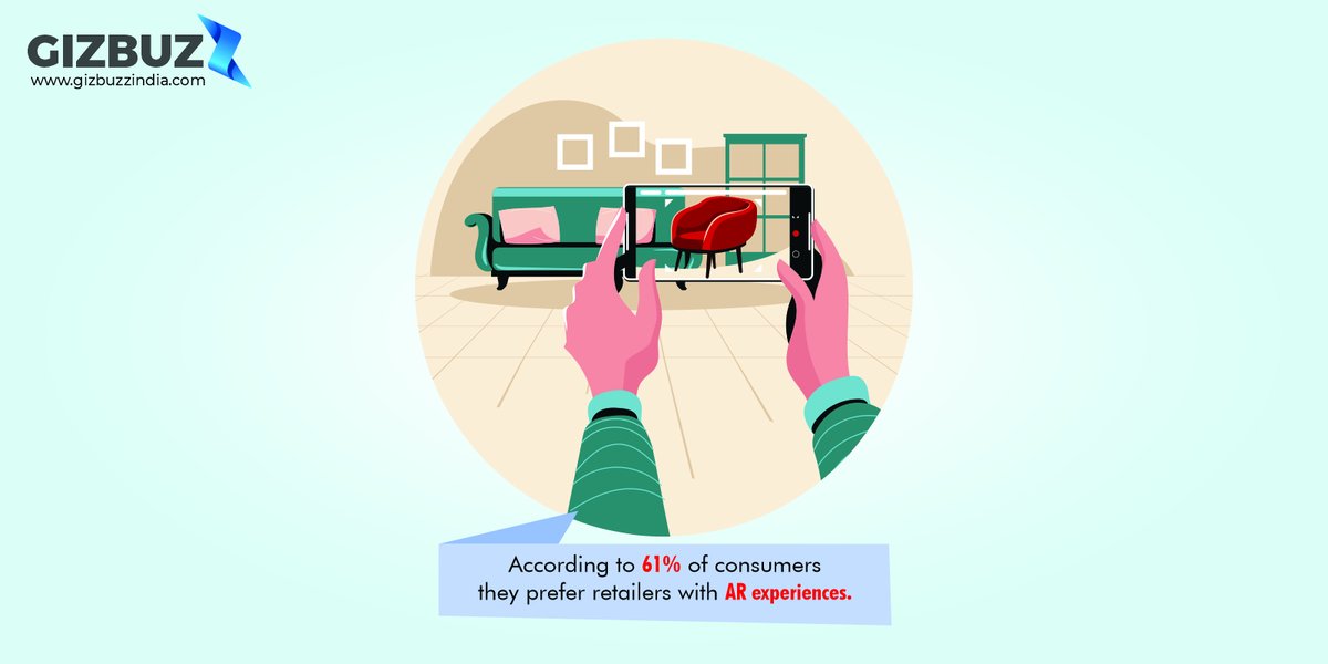 Gizbuzz's tweet photo. Augmented Reality (AR) is an experience where designers enhance part of the user's physical world with computer-generated input.

AR is becoming very popular among retailers.

#AR #augmentedreality #onlineshopping #technology #AI #softwaredevelopment #itservices #Gizbuzz https://t.co/xd4G9SKeko