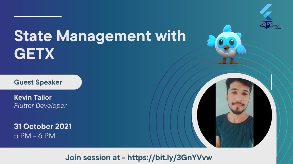 flutterkolkata's tweet image. Thank you for registering at the event State Management with GetX by Kevin Tailor (@tailoristic).
Please find the meeting link below. 
bit.ly/3GnYVvw
Let's join at 5 PM IST on 31st Oct 2021
#flutter @Nikkitagandhi  @nlycskn @__SwaT___ #stateManagement #GetX  #Halloween