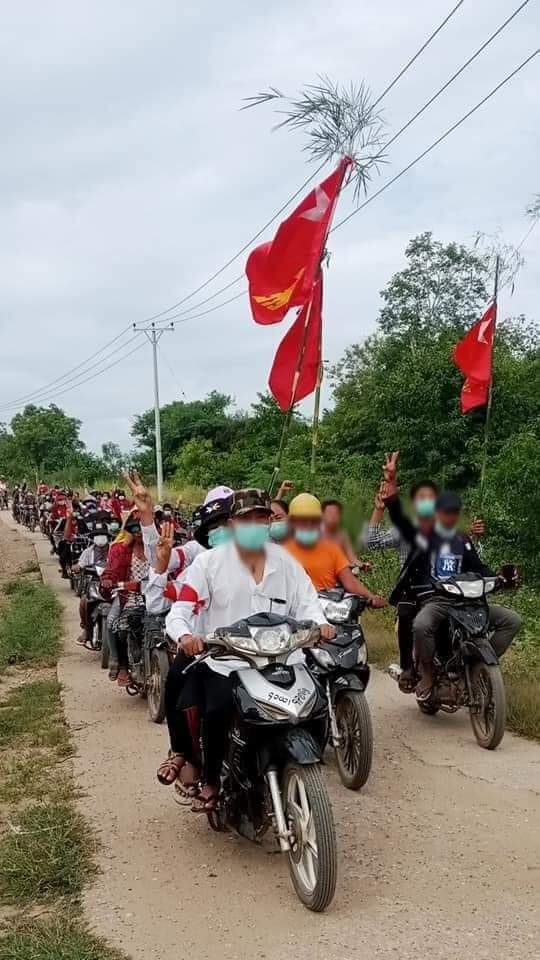 MayChan74648875's tweet photo. Motorbike marching strike against the genocidal military dictatorship was launched by the pro-democracy activists of #Kani Tsp despite obstacles.
#WarCrimesOfJunta
#Oct30Coup  
#WhatsHappeningInMyanmar
#HelpChinState https://t.co/uKOX2ie3Ki