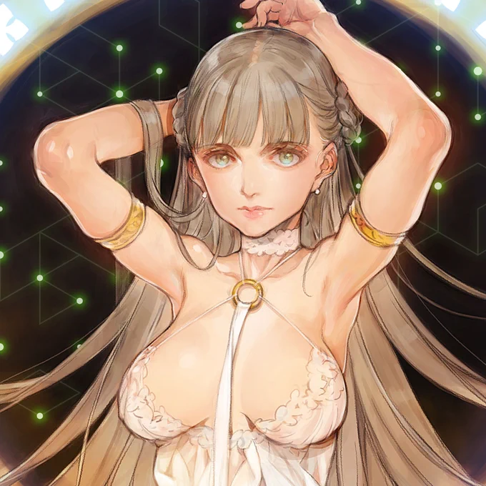 最終的なお顔こんな感じ。こういう絵柄での仕事ってほぼ無いので、NFT用に気分で好きに描けるのは楽しい😊 