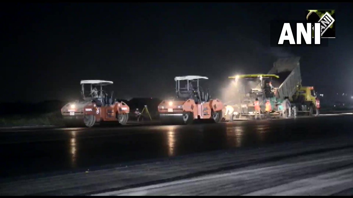 ANI's tweet photo. The Military Engineering Services (MES) has completed the resurfacing of a portion of the runway at the Pune Airport in record time of 14 days. Earlier, such a work would take around 28-35 days. The flight operations  resumed today: MES officials https://t.co/RJllRC1o1m
