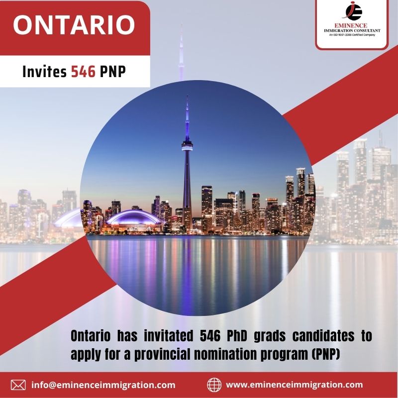 Ontario - has issued 546 Invitation To Apply (ITA) to Express Entry candidates for Canada’s Permanent Residence Visa.

Talk to our expert counselors: +91-9515141684

#Canada #CanadaPR #CanadaImmigration #ExpressEntry #ProvincialNominationProgram #PNP #Ontario #OINP #195ITAs #FSSW