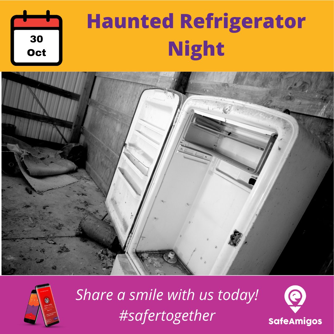 safeamigos's tweet photo. Oct 30 - Our favourite fun holiday is:

Haunted Refrigerator Night
.
.
.
#safertogether #safeamigos
#hauntedrefrigeratornight https://t.co/c77UW3Df0D
