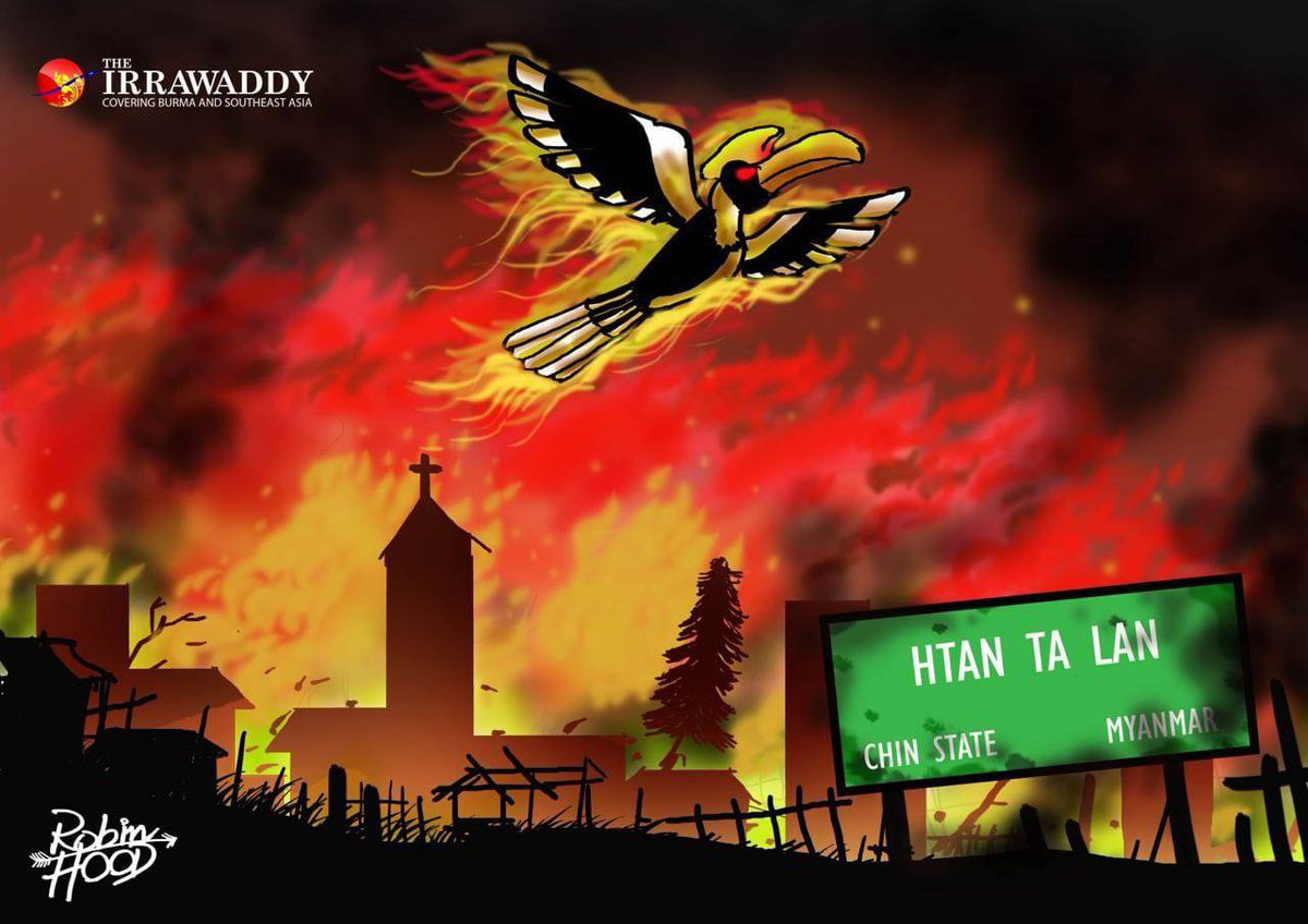 thumadec4's tweet photo. Junta SAC are attacking unarmed civilians’ residential areas with artillery shells and 2 churches&amp;163 houses were burnt to ground Thantlang, Chin State. @Refugees @UN @UN_HRC
#HelpChinState
#WhatsHappeningInMyanmar https://t.co/nLpEav55bo https://t.co/viOenKHpwT
