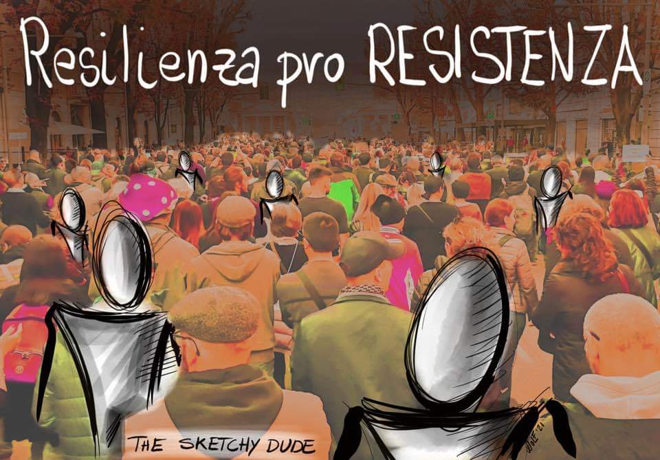wolfbadboy66's tweet photo. #covid #sketch #thesketchydude #nogreenpass #novax #nodraghi #nopauraday #resilienza #resistenza https://t.co/sOV63akP2w