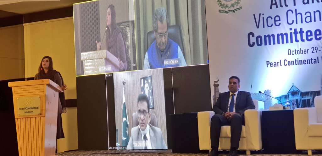 nishatriaz's tweet photo. Universities have to play a bigger role for climate action, Minister for state @zartajgulwazir encouraged university students and faculty to step up thinking and action for climate change.
@ClimateChangePK 
#PakUKEducationGateway
#AllPakVCsConference https://t.co/NWEGqDA37L
