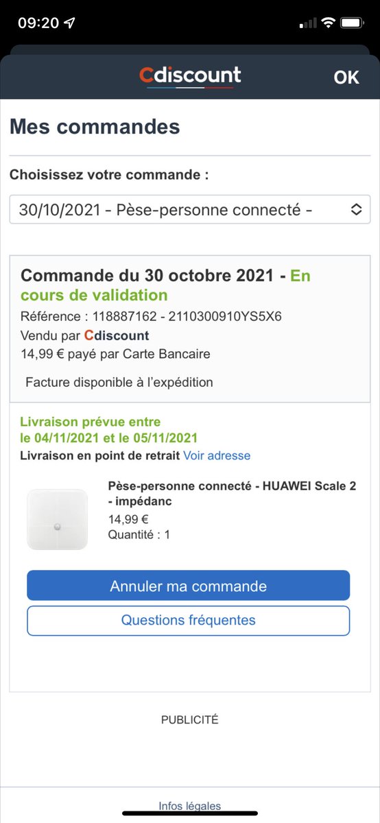 JeremPz66's tweet photo. Merci @Dealabs j’adore le prix de ce deal mais j’espère ne pas détester le pèse-personne en montant dessus à la réception 😅 https://t.co/5ybNZxf1tG