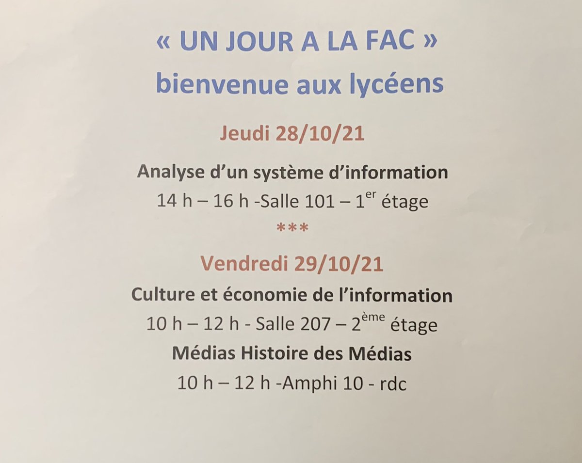 BUT_InfoComLyon's tweet photo. Aujourd'hui ce sont les vacances, alors bon repos à nos étudiants de 1A et 2A ! Pour vous rappeler, hier se poursuivait la journée "Un jour à la fac" ! Voici les matières au programme : https://t.co/icOaJdLzeX