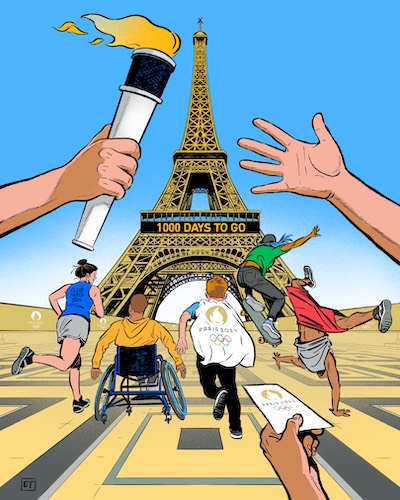 J-1000 avant les Jeux de #Paris2024 1000 jours à vivre ensemble 1000 jours pour faire vivre le sport en France ! 🏀🏊‍♂️🏓