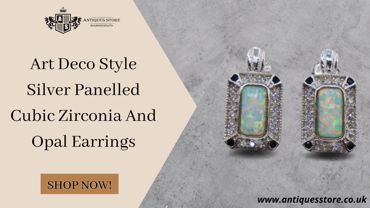 StoreAntiques's tweet photo. Buy this Art Deco Style Silver Panelled Cubic Zirconia And Opal Earrings:

See more adorable antique collections, visit us at 
.
https://t.co/1UbvQ9X7jL

#antquestore #antiqueceramics #antiqueearrings #antique #antiqueshop #antiquelover #antique https://t.co/8NNgk3xfuY