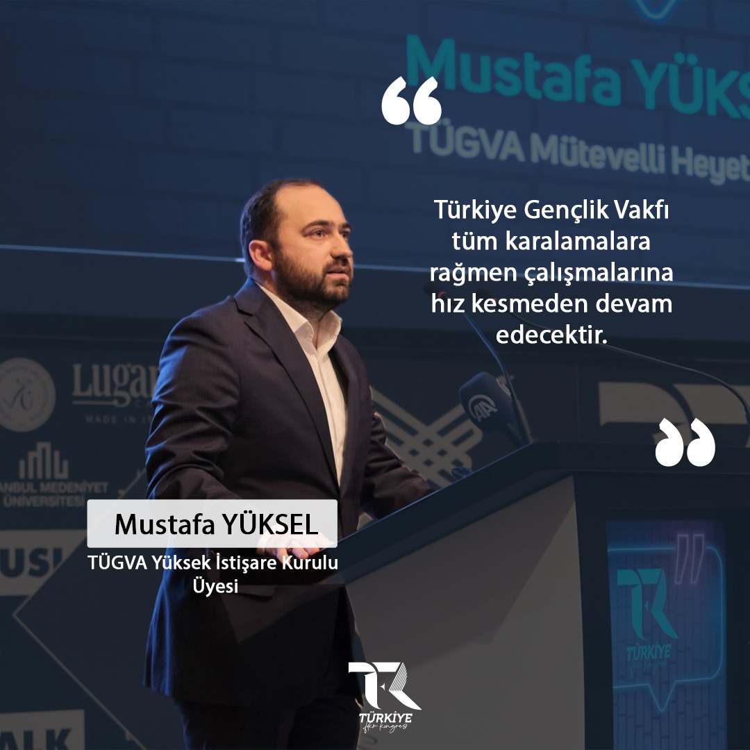 tugvauniversite's tweet photo. Mütevelli Heyeti Üyemiz @m_myuksel ağabeyimiz, #TürkiyeFikirKongresi’nde konuşmalarını gerçekleştiriyor:

“Türkiye Gençlik Vakfı tüm karalamalara rağmen çalışmalarına hız kesmeden devam edecektir.”

#FikrinKongresi
#SözümüzVar https://t.co/ko4nrEtsjm