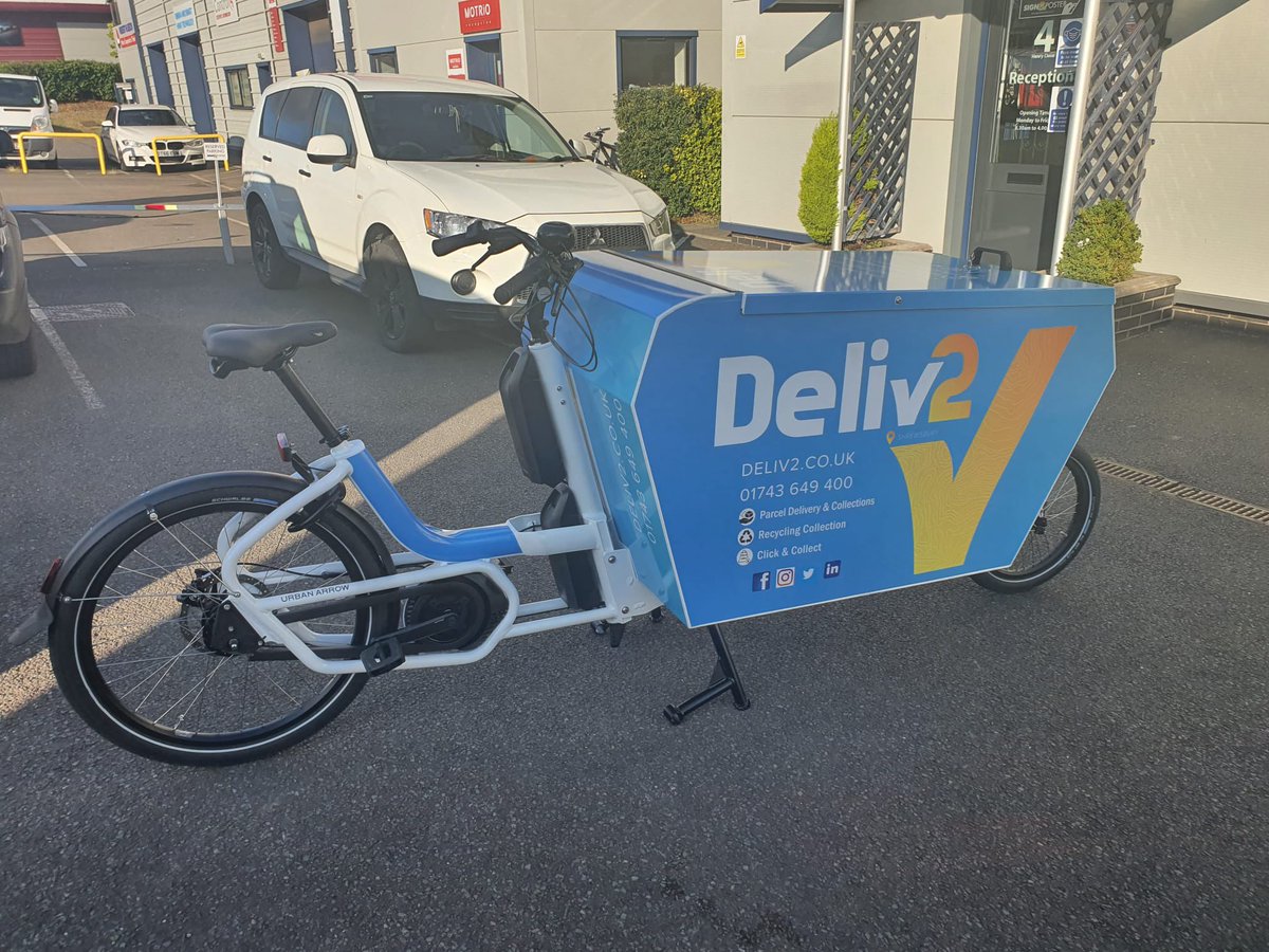 Deliv21's tweet photo. New team, new e cargo bikes, loads of new customers, watch this space Deliv2 can help Shrewsbury reduce its carbon footprint #recycle #Shrewsbury #climatechange https://t.co/cjji9JhY8h